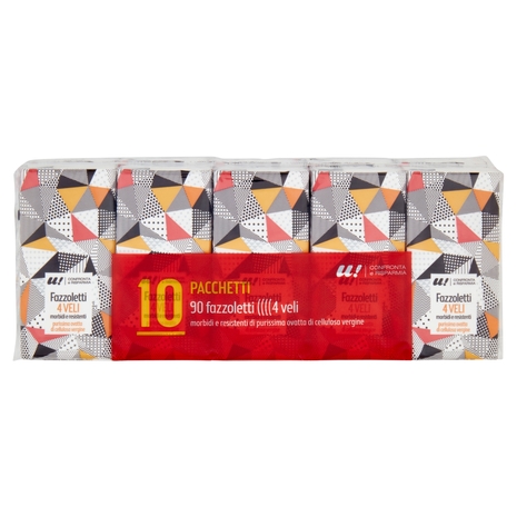 10 Pacchetti di Fazzoletti 4 veli U! Confronta e Risparmia